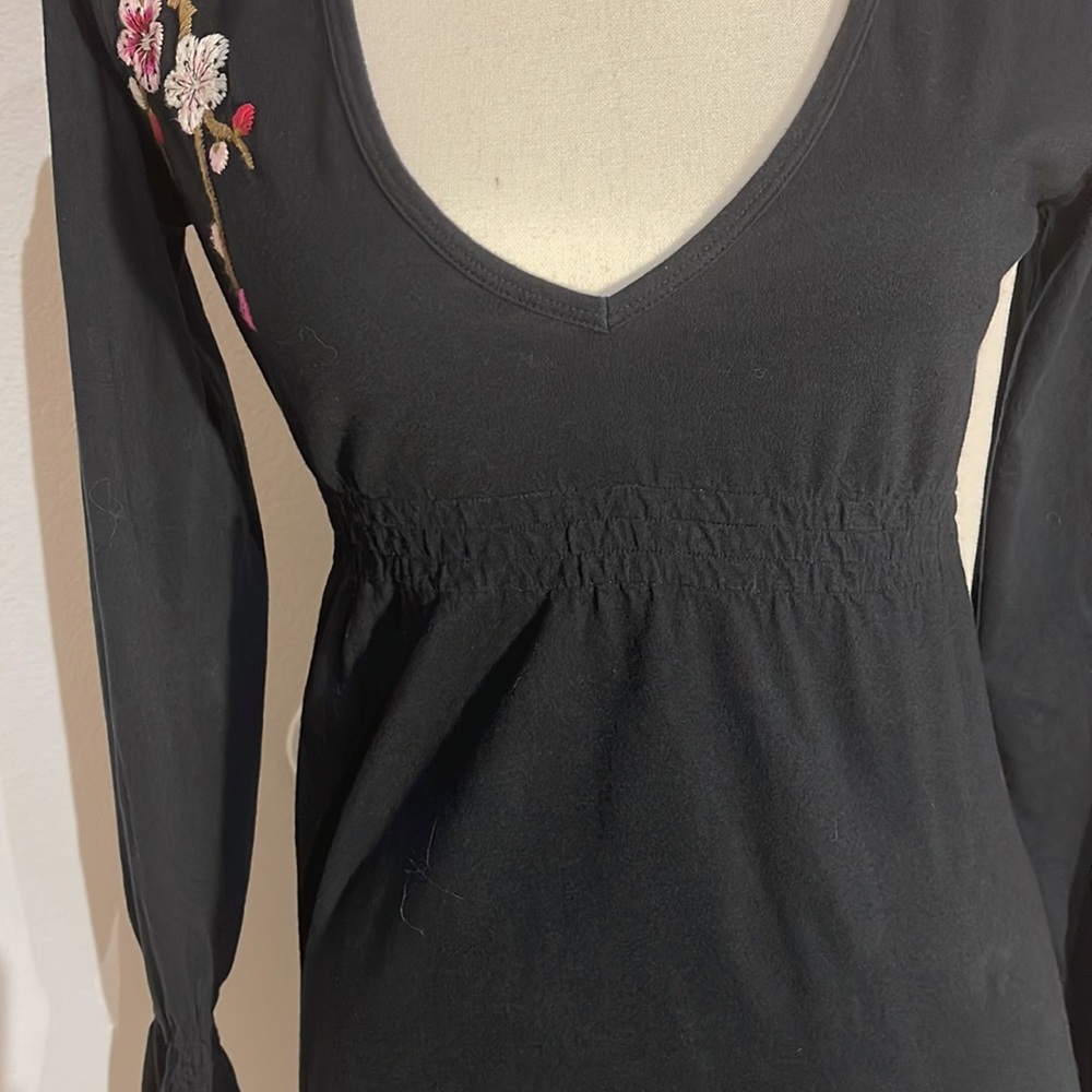 Johnny Was LA Black Embroidered LOVE Dress - Picture 6 of 9